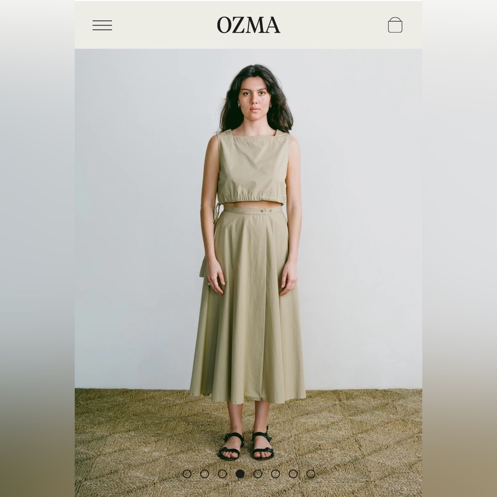 Ozma Bennett Skirt, Organic Poplin, Khaki - Small